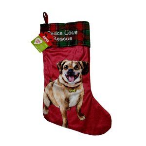 ASPCA Peace Love Rescue Pug 18 in Christmas Stocking (New)